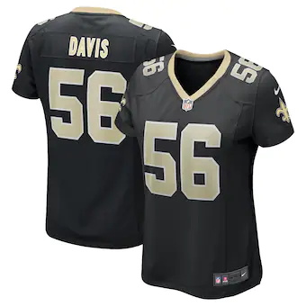 womens nike demario davis black new orleans saints game jer